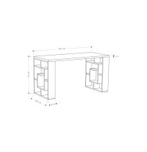 Mesa de Trabajo Color Nogal y Blanco, 140x60x75cm - Espaciosa y Versátil