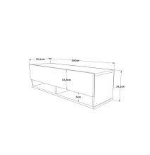 Mueble TV Moderno con 1 Puerta y Estantes en Melamina Color Cambria y Blanco - 100x31.5x29.6cm