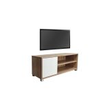 Mueble de TV en Melamina Cambria-Blanco 120x40x41cm - Diseño Elegante con Puerta y Estantes