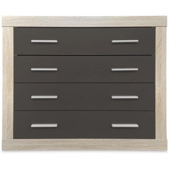 Meyvaser - Cómoda con 4 Cajones, Sinfonier, Color Cambrian y Negro, Medidas: 60 cm (An) x 81.5 cm (Al) x 39.5 cm (Fo)