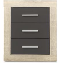 BricoExpo - Pack Cabecero de 160 x 120 cm + 2 Mesitas de Noche | Color Cambria y Grafito (para Cama de 135-140 o 160)