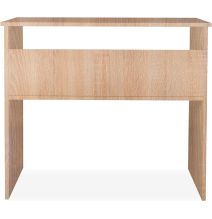 Mesa de Escritorio, Acabada en Cambrian, Mesa para Pc con balda interior, Medidas: 90 cm (Anc) x 49,5 cm (Fon) x 77 cm (Al)