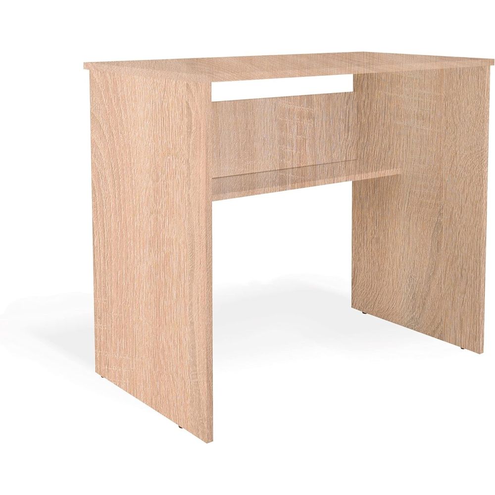 Mesa de Escritorio, Acabada en Cambrian, Mesa para Pc con balda interior, Medidas: 90 cm (Anc) x 49,5 cm (Fon) x 77 cm (Al)