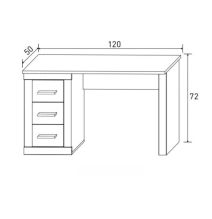 Escritorio Moderno de 3 Cajones - Acabado Cambria y Grafito de Alta Calidad - 120 cm de Ancho, 50 cm de Fondo, 72 cm de Alto