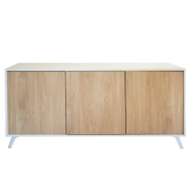 Meyvaser Aparador, Buffet, Salón Comedor 3 Puertas, Armario Auxiliar Color Blanco y Roble, Medidas: 138 cm x 70 x 39,5