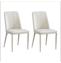 Pack 2 sillas tapizadas en Piel sintética Color Tortora, Patas Metal, Medidas: Alto: 87cm Ancho: 50cm Profundidad: 53cm