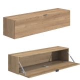 Meyvaser Mueble de salón y TV Conjunto muebles de salón apilable 245 Cm Ancho Color madera y blanco