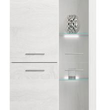 Mueble de Salón Moderno con Leds, Acabado en Andersen Pino, Medidas: 260 cm (Ancho) x 191 cm (Alto) 47,5 cm (Fondo)