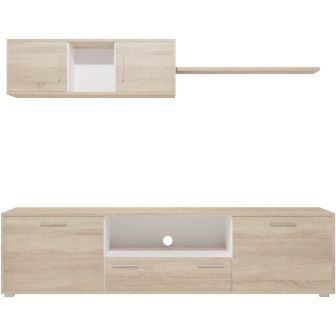 Meyvaser Mueble de salón y TV Composición para salón 200 cm Color Cambrian y Gran Espacio de Almacenamiento