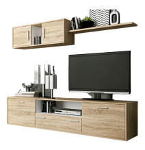 Meyvaser Mueble de salón y TV Composición para salón 200 cm Color Cambrian y Gran Espacio de Almacenamiento