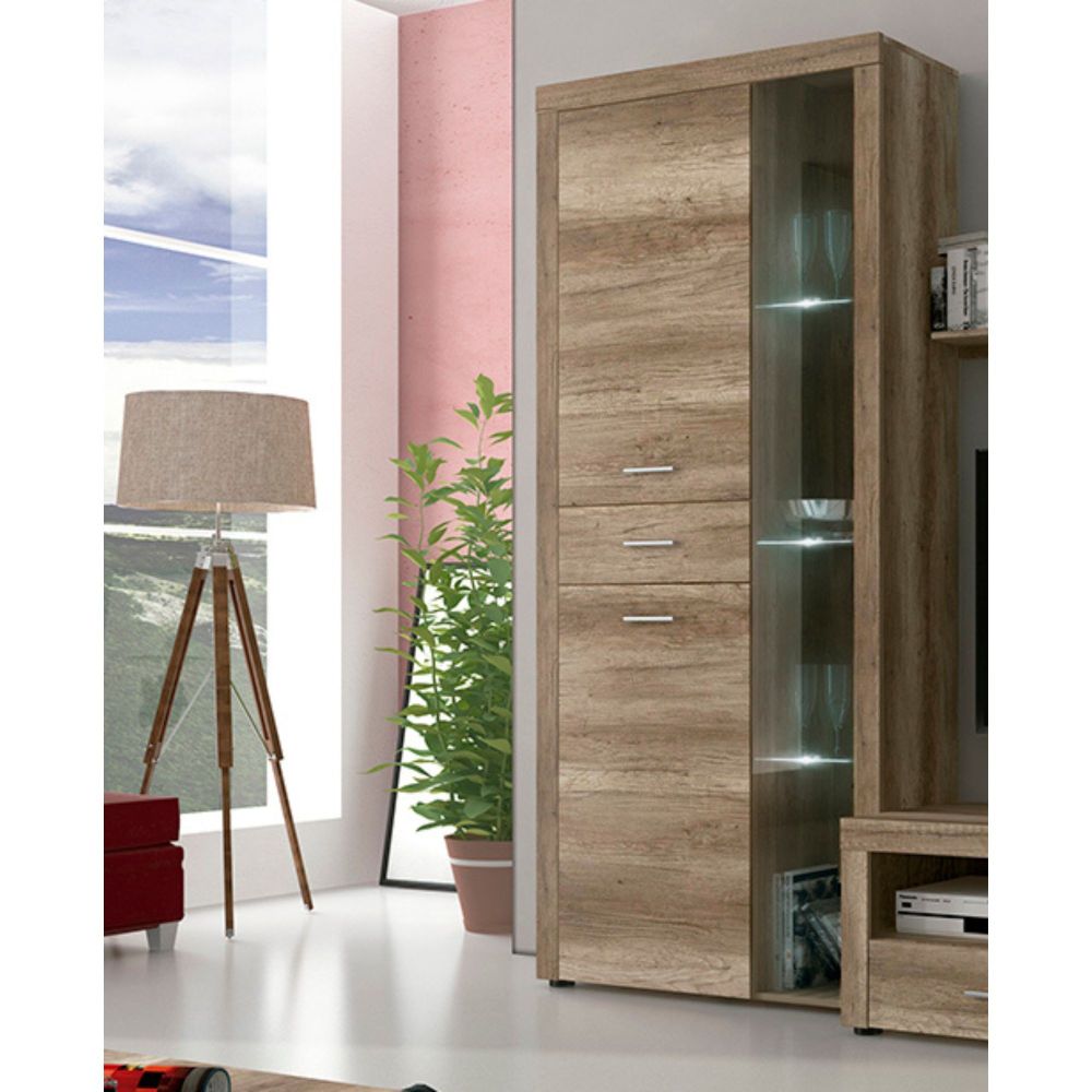 Mueble de Comedor, Color Cañón, Medidas: 230 cm (Anc) x 212 cm (Al) x 41,4 cm (Fon) + Mesa Centro Elevable 45,2x100x50