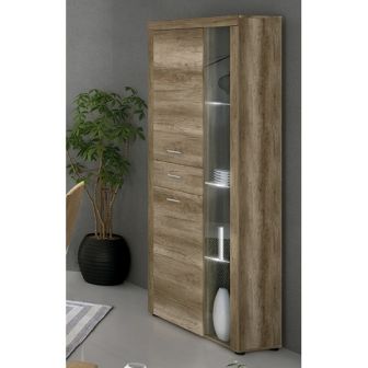 Mueble de Comedor, Mueble Salón, Acabado en Color Cañón, Medidas: 230 cm (Ancho) x 212 cm (Alto) x 41,4 cm (Fondo)