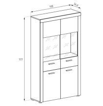 Mueble de Comedor, Mueble Salón, Acabado en Color Cañón, Medidas: 301 cm (Ancho) x 177 cm (Alto) x 41,4 cm (Fondo)