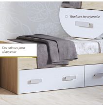 Cama Nido con 2 Cajones de Almacenaje – Puccini Andersen, 194,4 cm Largo x 98 cm Ancho x 58 cm Alto