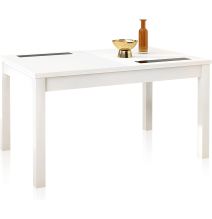 Mesa Comedor, Mesa de salón Extensible, Acabado en Color Blanco, Medidas: 140-180 cm (Largo) x 90 cm (Ancho) x 75 cm (Alto)
