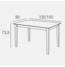 Mesa de Comedor Extensible en MDF - Acabado Blanco | 120/150x80 cm | Diseño Moderno y Funcional
