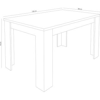 Mesa de Comedor Extensible, Mesa Salón, Robusta, Cambria, 138-198 cm (Largo) x 88 cm (Ancho) x 76 cm (Alto)