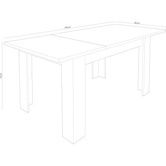 Mesa de Comedor Extensible, Mesa Salón, Robusta, Cambria, 138-198 cm (Largo) x 88 cm (Ancho) x 76 cm (Alto)