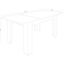 Mesa de Comedor Extensible, Mesa Salón, Robusta, Cambria, 138-198 cm (Largo) x 88 cm (Ancho) x 76 cm (Alto)