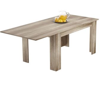 Mesa de Comedor Extensible, Mesa Salón, Robusta, Color Cañón, 138-198 cm (Largo) x 88 cm (Ancho) x 76 cm (Alto)