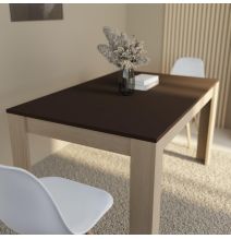 Mesa de Comedor, Mesa de Salón Fija, Color Roble - Grafito, Medidas: 140 cm (Largo) x 80 cm (Ancho) x 75 cm (Alto)