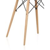 Mesa Redonda de Comedor o Cocina en Patas de Madera y Tapa Negra – 80 cm de Diámetro y 75 cm de Alto.