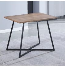 Mesa Comedor Madera, Patas metálicas En Color Negro, Mesa Rectangular, Medidas 100 cm (Lar) x 70 cm (Anc) 76 cm (Al)