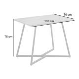 Mesa Comedor Madera, Patas metálicas En Color Negro, Mesa Rectangular, Medidas 100 cm (Lar) x 70 cm (Anc) 76 cm (Al)