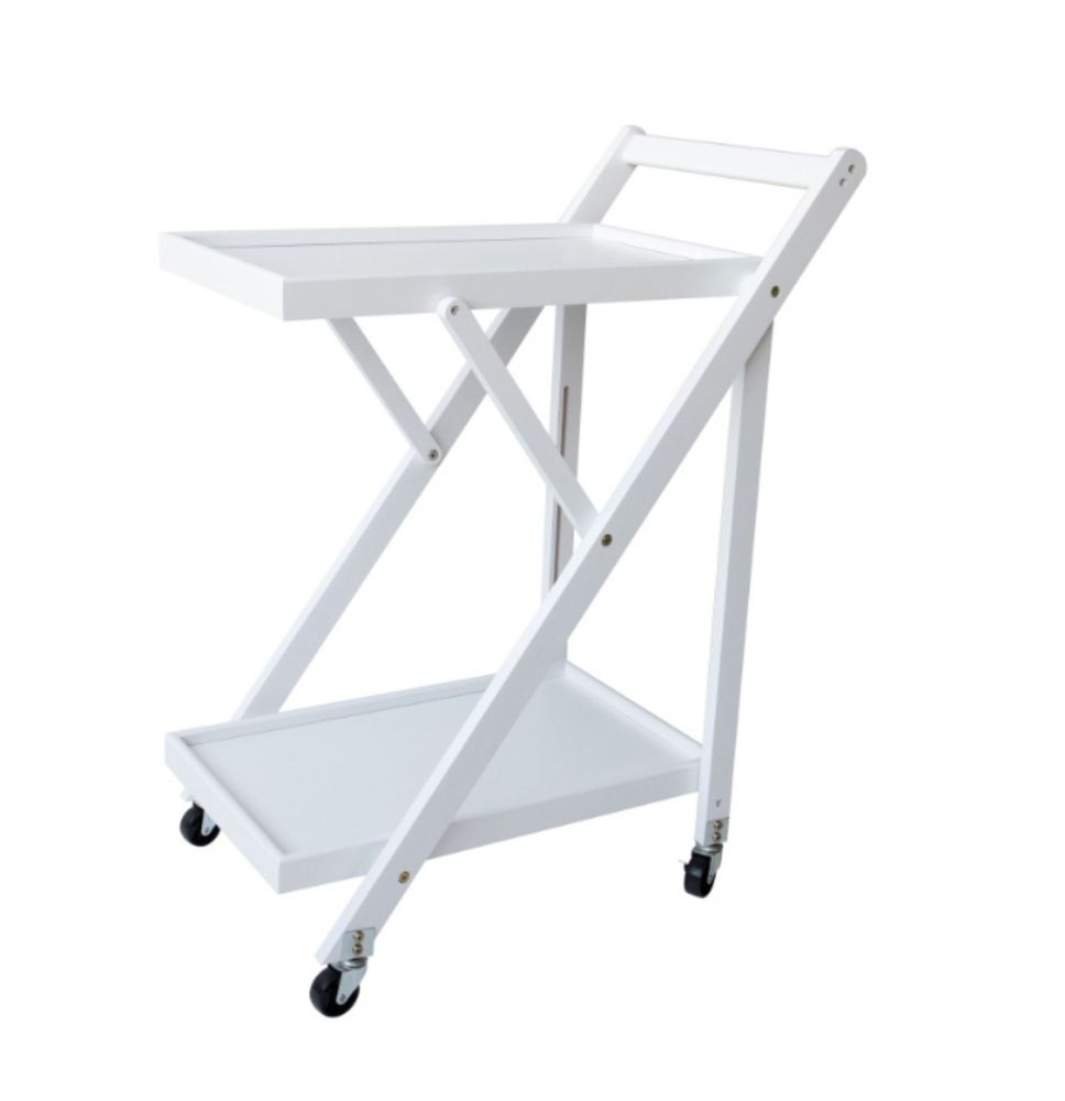 Camarera Plegable con Ruedas 65x40x85 Blanco - ¡Práctica y Elegante!