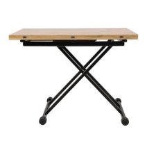 Mesa de Centro Elevable y Tapa Extensible - Fabricada en MDF - Cerrada 100x57 cm, Abierta 100x114 cm, Altura de 39 a 77 cm