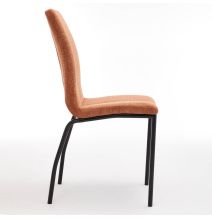 Juego de 4 Sillas con Estructura de Madera Tapizadas en Tela Teja Repelente al Agua y Patas Metálicas -Medidas 43x56x95 cm