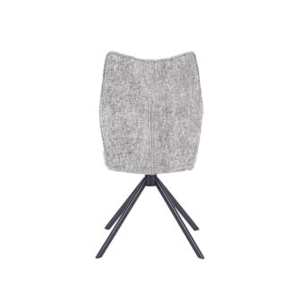 Pack de 2 Sillas Tapizadas en Tela Gris, Patas Negras, Asiento y Respaldo Ergonómicos y Acolchados Medidas 63x48x93 cm