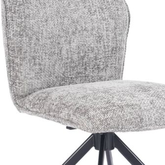 Pack de 2 Sillas Tapizadas en Tela Gris, Patas Negras, Asiento y Respaldo Ergonómicos y Acolchados Medidas 63x48x93 cm