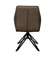 Pack de 2 Sillas con Respaldo y Asiento Tapizados en Tela Marron, Pata Metálica en Acabado Negro Mate, Medidas 62,5x52x93 cm
