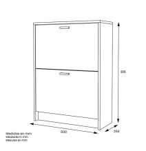 Zapatero Recibidor Roble – Mueble Auxiliar Estrecho con 2 Puertas | Capacidad 12 Pares | 81,6 x 60 x 25 cm