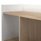 Estantería Decorativa, Librería, Separador Ambientes, Acabado en Roble y Blanco,171 cm (Al) x 80 cm (Anc) x 33,5 cm (Fon)