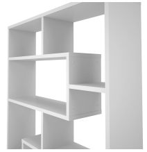 Estantería Geométrica Blanca para Salón con Múltiples Estantes – 169 x 120 x 28 cm (alto x ancho x fondo)