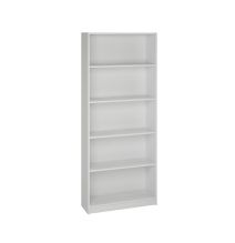 Estantería Alta Salón, Librería, Color Blanco, Medidas: 180 cm (Alto) x 75 cm (Ancho) x 25 cm (Fondo)