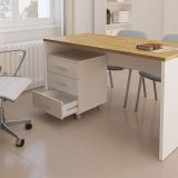 Cajoneras Para escritorio con ruedas 3 Cajones color blanco 58 x 45 x 44 Cm (alto x ancho x fondo)