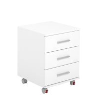 Cajoneras Para escritorio con ruedas 3 Cajones color blanco 58 x 45 x 44 Cm (alto x ancho x fondo)