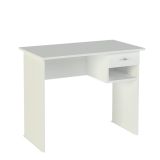Mesa de Escritorio y Trabajo en Color Blanco, 90x50x74cm - Con Cajón y Estante para Oficina o Estudio