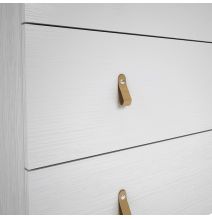 Cómoda con 5 Cajones, para Dormitorio, Acabado en Color Blanco, Medidas: 80 cm (Ancho) x 120 cm (Alto) x 48 cm (Fondo)