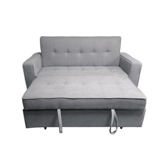 Sofá Cama 2 Plazas con Reposabrazos, Diseño Moderno y Elegante, Color Gris, 167x90x96,5 cm