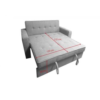 Sofá Cama 2 Plazas con Reposabrazos, Diseño Moderno y Elegante, Color Gris, 167x90x96,5 cm