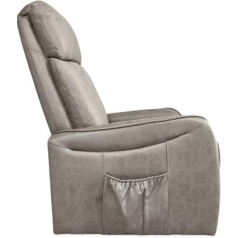Butaca Relax Power Lift con Estructura de Madera de Eucalipto, Color Cemento, 74x100x88 cm
