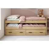 Cama Nido Juvenil Doble con Cajones de Almacenaje – Mauvella y Negro, 202,6 cm Largo x 98 cm Ancho x 72 cm Alto, Primera Calidad