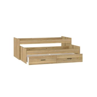 Cama Nido Juvenil Doble con Cajones de Almacenaje – Mauvella y Negro, 202,6 cm Largo x 98 cm Ancho x 72 cm Alto, Primera Calidad