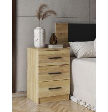 Conjunto Pack Cabecero y 2 Mesitas de Noche,Mesilla de noche 3 Cajones Color Mauvella, 160x45x1,6 cm (LargoxAltoxProfundo)