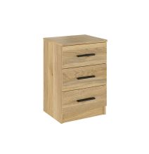 Conjunto Pack Cabecero y 2 Mesitas de Noche,Mesilla de noche 3 Cajones Color Mauvella, 110x45x1,6 cm (LargoxAltoxProfundo)