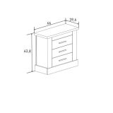 Pack de Muebles de Dormitorio Habitación con Cabecero, 2 Mesitas de Noche 3 Cajones y Sinfonier en Color Mauvella Rayas